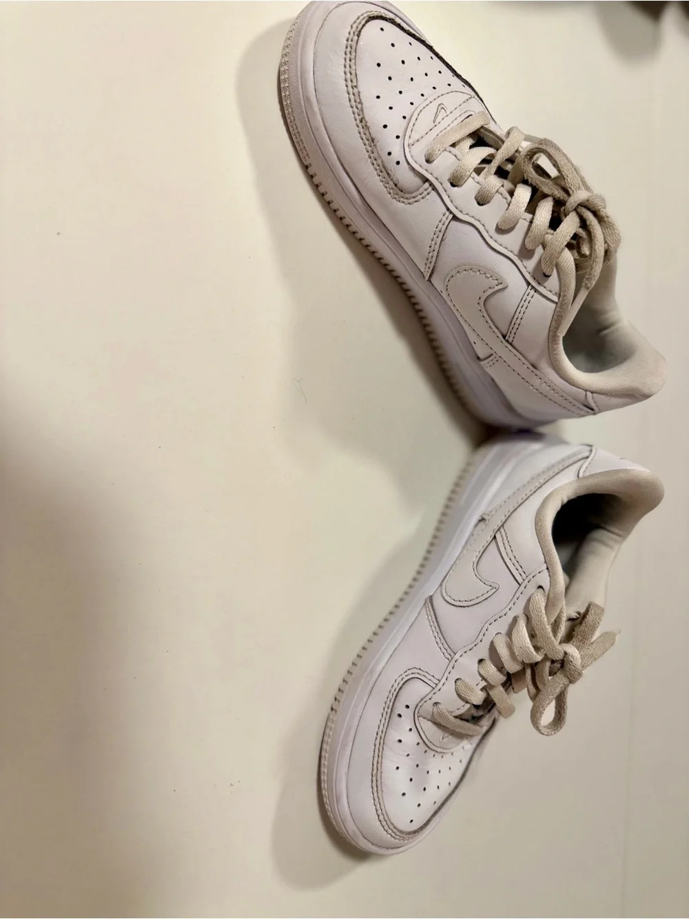 Nike Force 1 Low Kids 13.5C Triple White Leather Sneakers